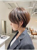 別府ショートボブ顔まわりレイヤーカット髪質改善カラー30代