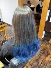 ジーワンヘアー(G1 HAIR) 毛先カラー×ブルー