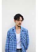 MEN’S/リバースセンターパート/ニュアンスパーマ/心斎橋