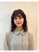 ラナ ナカガワ(Lana NAKAGAWA) Beforeも/ゆるめパーマ/ミディアムパーマ/ワインレッド
