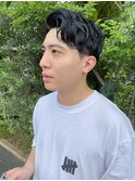 夏らしいアップバングパーマ