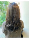 大人かわいい極細ハイライト x カーキグレージュ