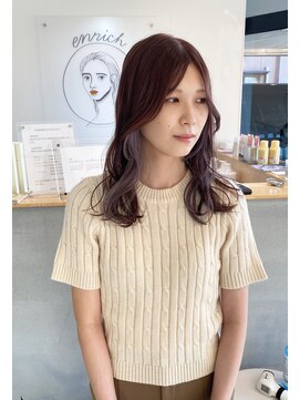 エンリッチヘア(enrich hair) ロングレイヤー インナーカラー ホワイトバイオレット
