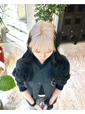 ルーツカラーデザインカラーオンブレブリーチリタッチハイトーン