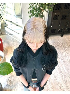 ヲタク(wotaku.) ルーツカラーデザインカラーオンブレブリーチリタッチハイトーン