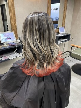サニー 渋谷(SUNNY) バレイヤージュ、ハイライト、レイヤーロング、グレーベージュ