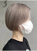 ダブルカラーミルクティーベージュカラーケアブリーチ韓国ボブ