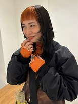 トリッカバルコニー ハヤマ(tricca Balcony Hayama)&nbsp;バングカラーオレンジ個性的スタイル