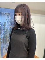 オグジュアリー 表参道(aux.) ミディアムレイヤー×ラベンダーグレージュ