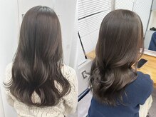 ブリーチなしダブルカラー1回★ベージュブラウン