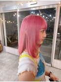 【MIRAC町田店】黒髪からブリーチ2回でピンクヘアー