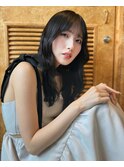 韓国黒髪 暗髪  イメチェン ストレート