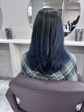 ミミー(mimiiy) ネイビーブルー/バレイヤージュ