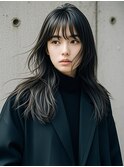 ハイライトクラゲヘアミニボブ成人式パーマミディアム裾カラー