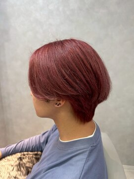 トゥーン 川崎店(TOON) 毛流れパーマ/ワインレッド/センターパート