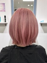 ヘアーサロン ラシア(hair salon Lasia)&nbsp;ブリーチ/ダブルカラー/ショートボブ/スモーキーピンク/外ハネ