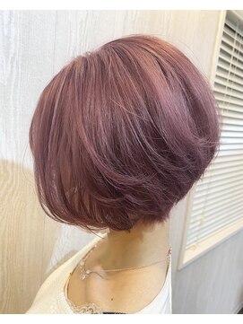 テーラヘアー 鎌ケ谷店(TELA HAIR) 前下がりショートボブ×ピンクラベンダー【TELAHAIR鎌ヶ谷】