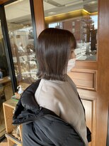 ヘア プロデュース キュオン(hair produce CUEON.)&nbsp;切りっぱなしボブ×グレージュ