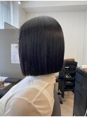 ぱつっとボブ×前下がりボブ×黒髪ボブ×縮毛矯正×髪質改善