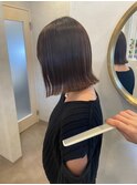 切りっぱなしボブ 美髪ケアカラー 小顔カット 似合わせカット