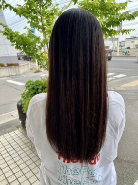 ジップ 緑店(zip) ナチュラルブラウンストレート×30代上品ツヤ髪