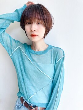 セイドット オモテサンドウ(Say. omotesando) say.原田美千留 ショートボブ 暖色カラー 丸みショート ベージュ