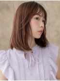 モーヴピンク小顔美髪艶感ストレートミディアム309W大宮20代30代
