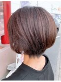 〈wave小豆餅店〉ココアベージュ小顔ボブウルフ