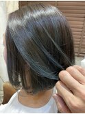 30代40代オフィスカジュアルインナーカラーアッシュブルージュ