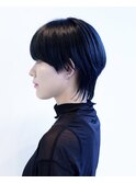 マッシュショート/ウルフ/ネイビーカラー