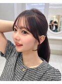 大人可愛い顔まわりレイヤーカット前髪おくれ毛サイドバング銀座