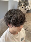 フェザーパーマスパイキーショートブルーブラックサーフカールy