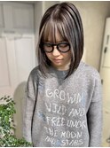 【立川cres奈佳子】コントラストカラー、切りっぱなしボブ