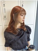 オレンジブラウン/イヤリングカラーベージュ