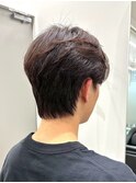 毛流れセンターパートニュアンスパーマカルマヘアメンズパーマ