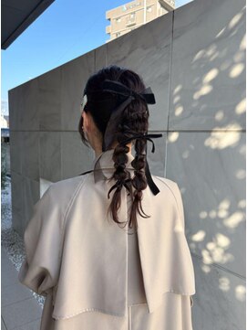 ツイン編みおろし