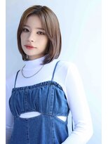 ムウ 難波(MOU)&nbsp;ナチュラルボブ暗めカラーグランマッシュデザイン20代30代40代50
