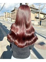 ウェルズグランデ 天理店(Well's GRANDE) 艶めく赤みブラウンカール