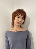 *ウルフカットアプリコットオレンジ*ダブルカラー/戸塚/髪質改善