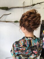 浴衣でパーティーモコモコアップスタイル