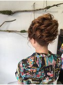 浴衣でパーティーモコモコアップスタイル