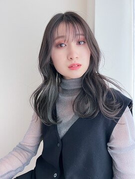 ロロン 下高井戸(LORONG) セミロング モノトーンベージュ ブリーチなしカラー