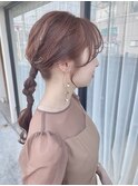 オレンジカラーとタイトアレンジ