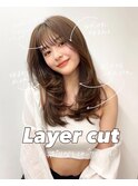 レイヤーカット 小顔レイヤーロングヘアレイヤーミディアム