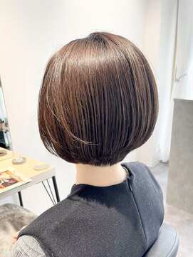 ストフ(stof) 丸みショートボブ/大人ボブ/オリーブカラー/ショートボブ
