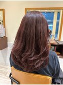 ダブルカラーピンクベージュベージュカラーケアブリーチレイヤー