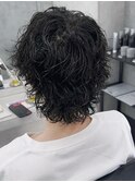 スペインカール/スパイキーショート/ブルーブラック/渋谷