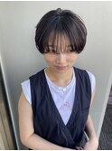 丸みショートシースルーバングくびれショートボブミニボブ