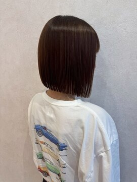 美髪＊切りっぱなしボブ＊ブラウン＊髪質改善＊Zina Maison札幌