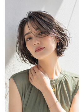 アッシュ 学芸大学店(Ash) ショートボブ/大人女性/ベージュアッシュ/白髪ぼかしハイライト